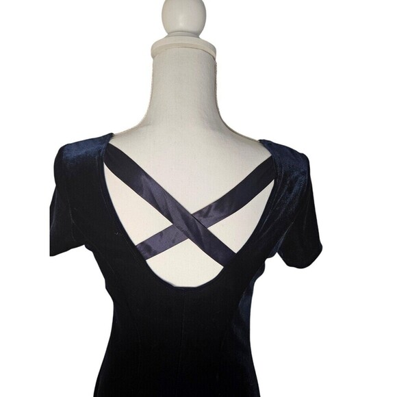CDC Petites Velvet Dark Blue Formal Dress Size 6 - Picture 4 of 8